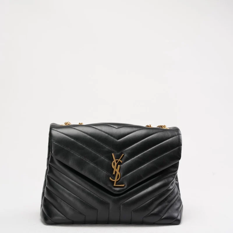 Saint Laurent Schwarze Loulou Medium Schultertasche 2018