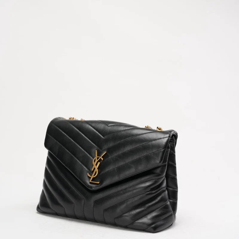 Saint Laurent Schwarze Loulou Medium Schultertasche 2018