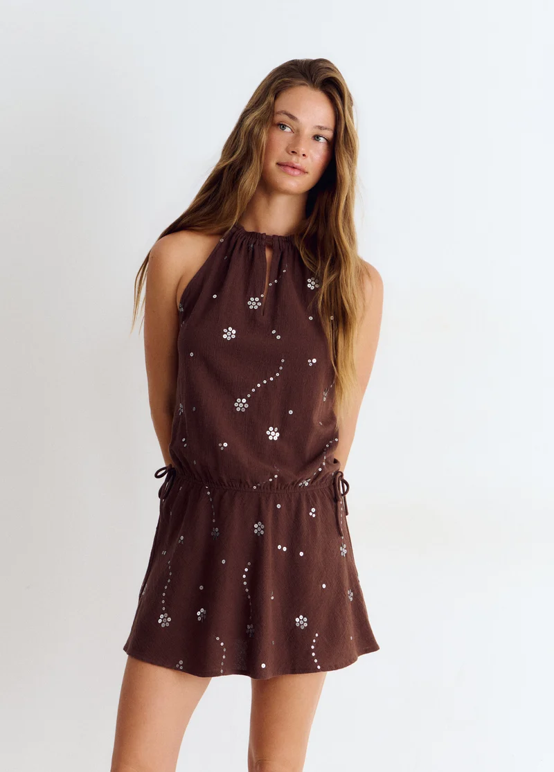 Sequin halter dress