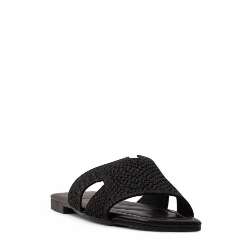 Europeon Union Women Black Cloth Slipper #3998