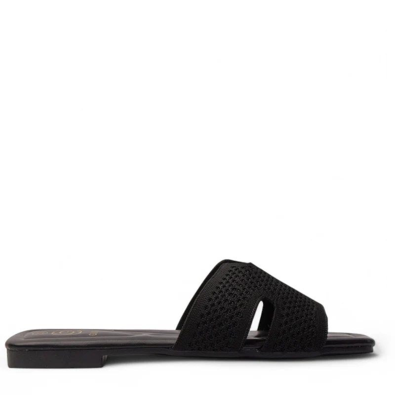 Europeon Union Women Black Cloth Slipper #3998