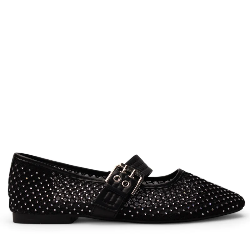 Europeon Union Women Black Satin Shoe #4177