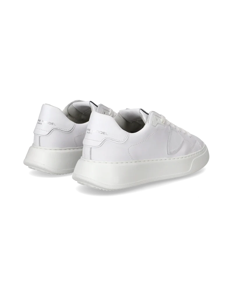 Women's Temple Low-Top Sneakers in Leather, White