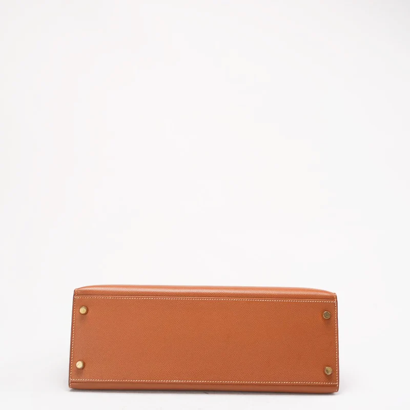 Hermès Vintage Gold Kelly Sellier 32 Epsom Y Circle 1995