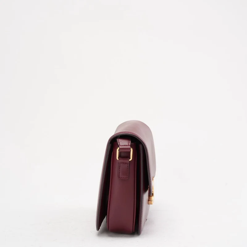 Celine Burgundy Triomphe Crossbody Small Calfskin 2019