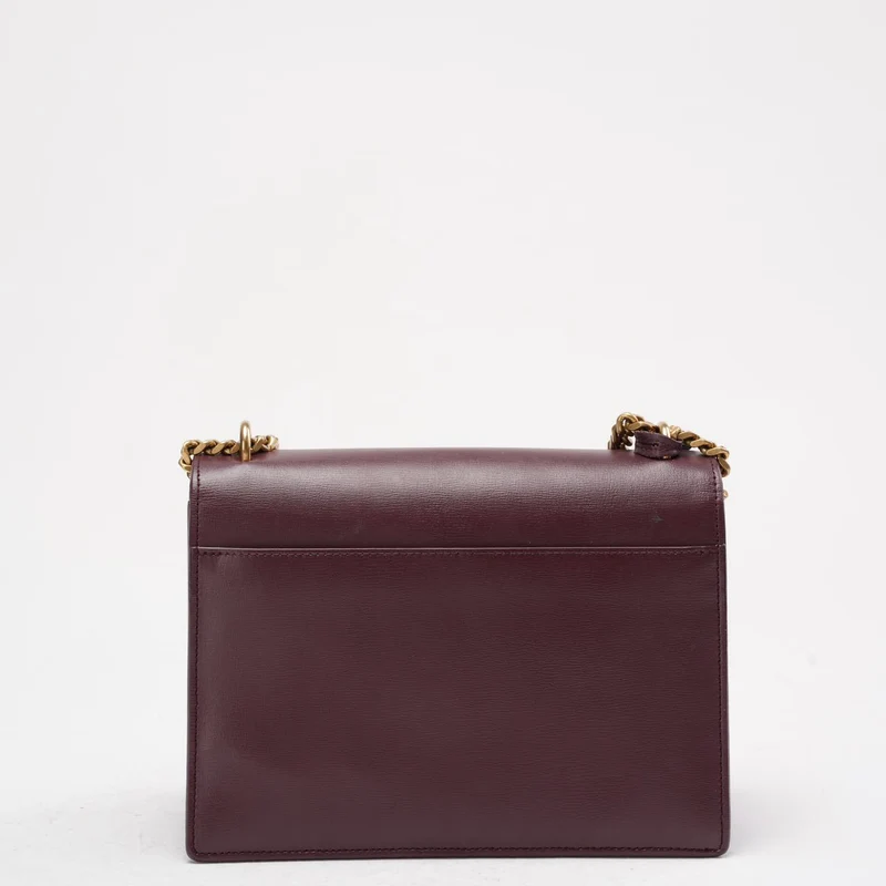 Saint Laurent Medium Burgundy Sunset Box Leder