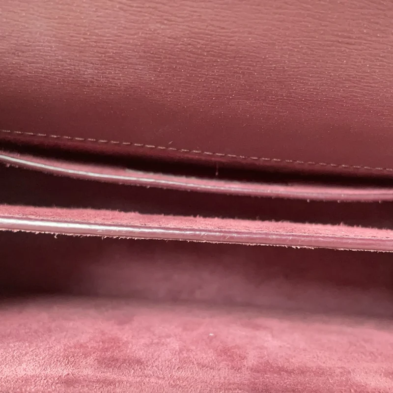 Saint Laurent Medium Burgundy Sunset Box Leder
