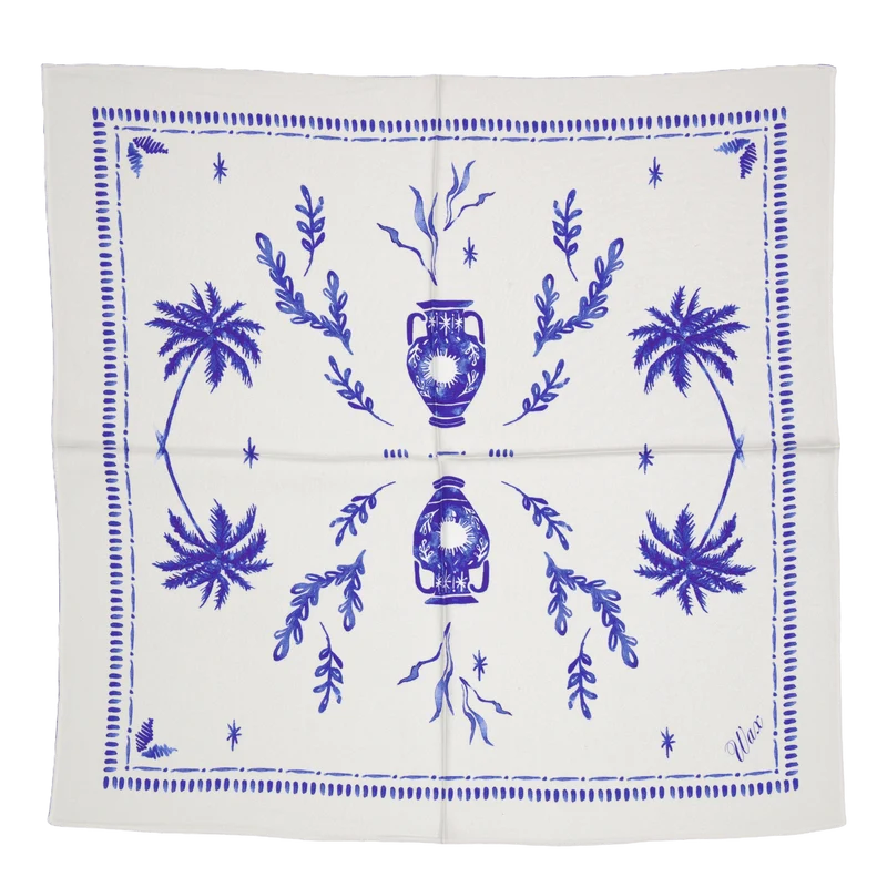 Neck Scarf White / Blue