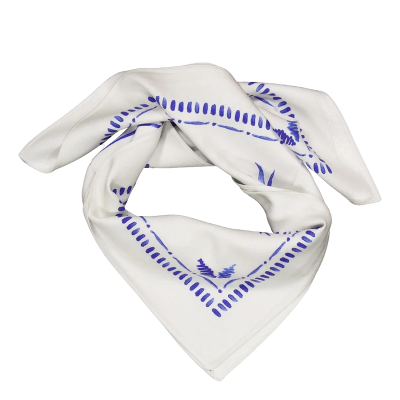 Neck Scarf White / Blue