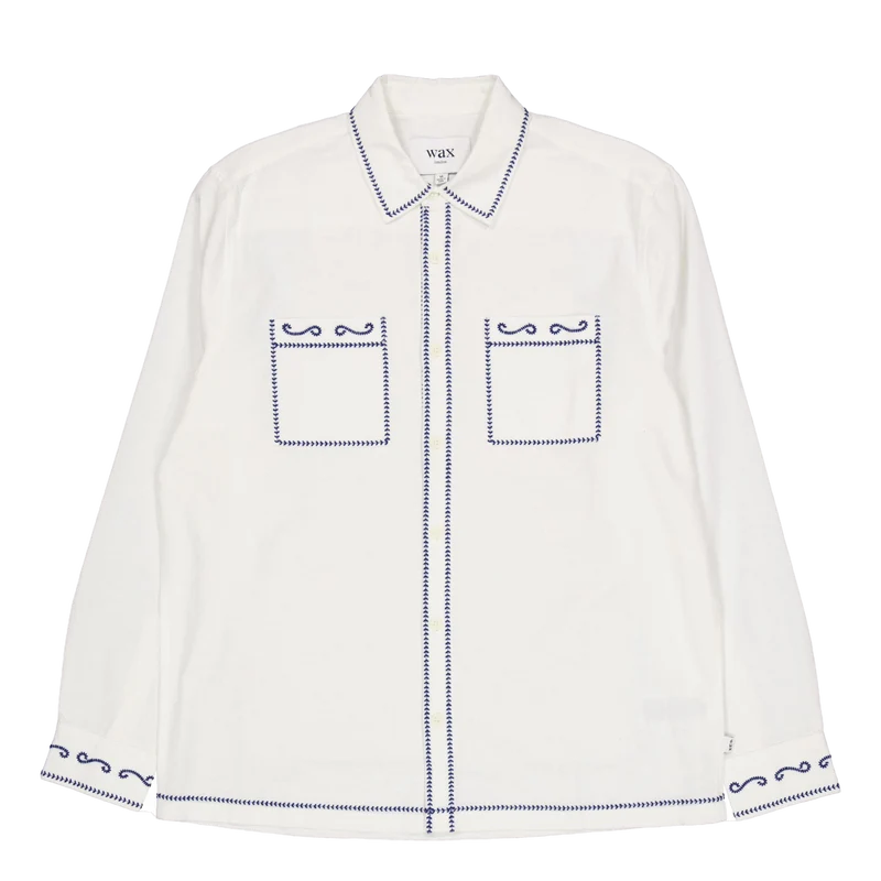Haven Ls Shirt Ecru / Blue