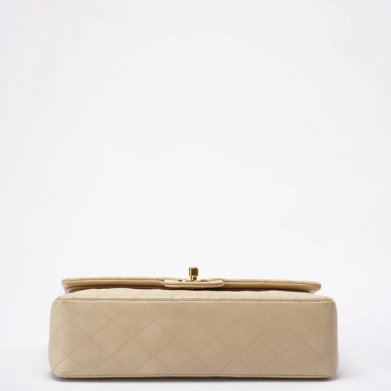 Chanel Beige Vintage Medium Classic Flap Lammleder 1996-1997