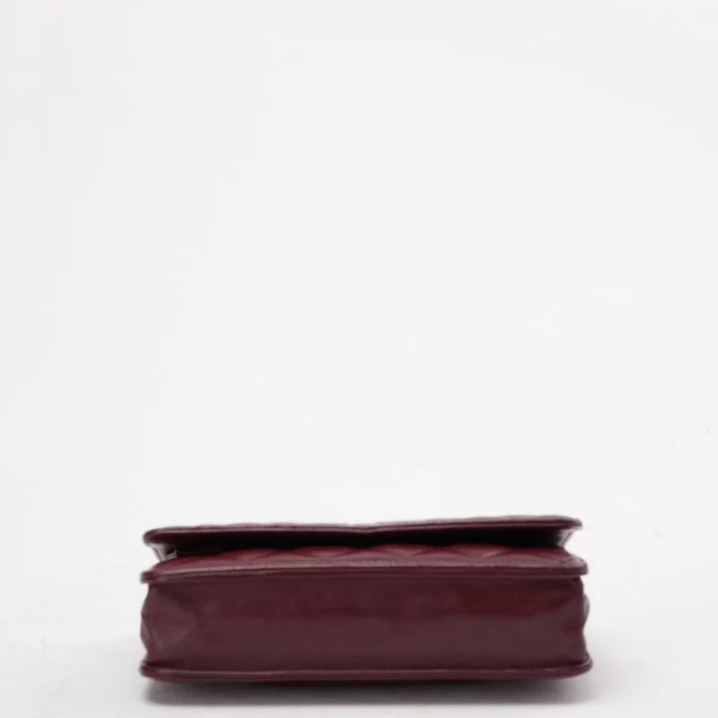 Chanel Burgundy Classic Wallet on Chain (WOC) aus Lammleder 2018