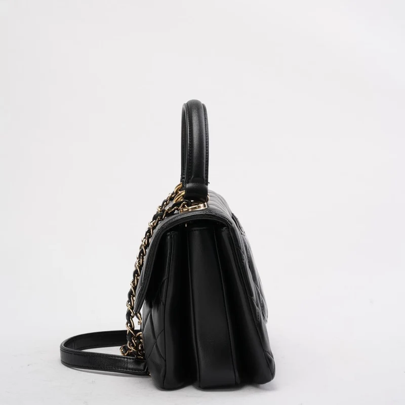 Chanel Schwarze kleine Trendy CC Tasche aus Lammleder 2020