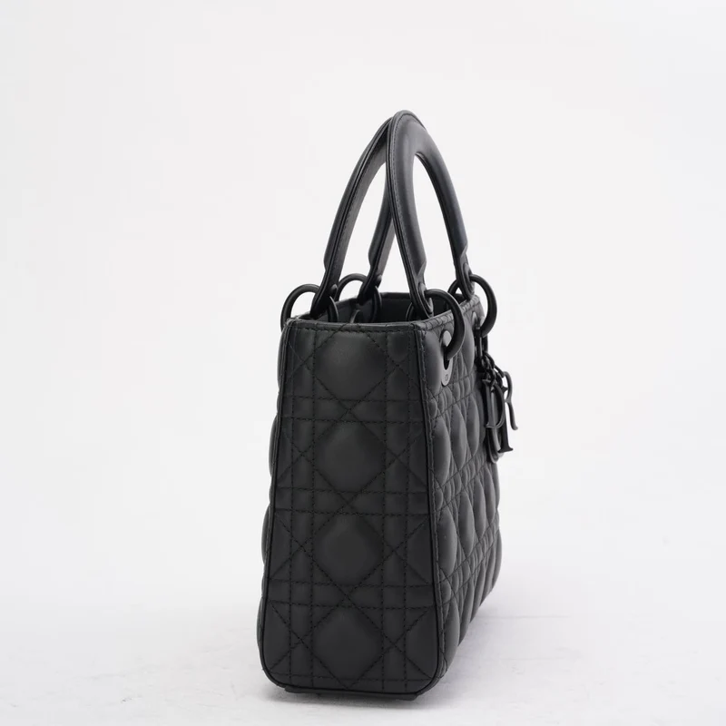 Christian Dior Mattschwarze kleine Lady Dior Tasche 2023