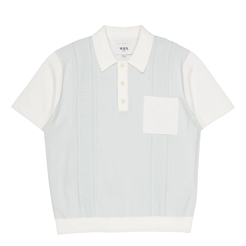 Turin Pocket Polo Pale Blue / Ecru