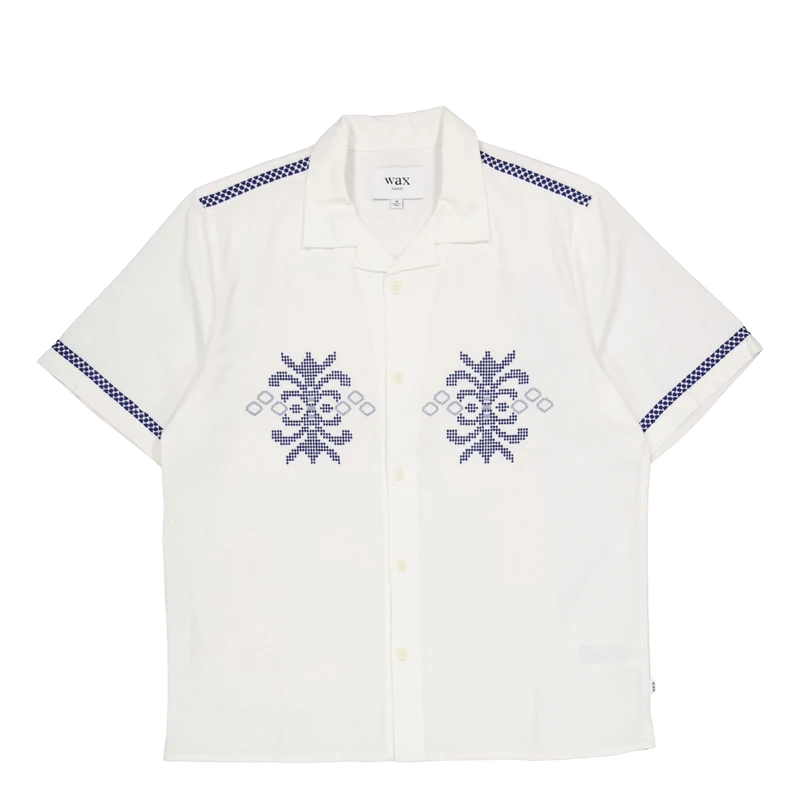 Didcot Ss Shirt Ecru / Blue