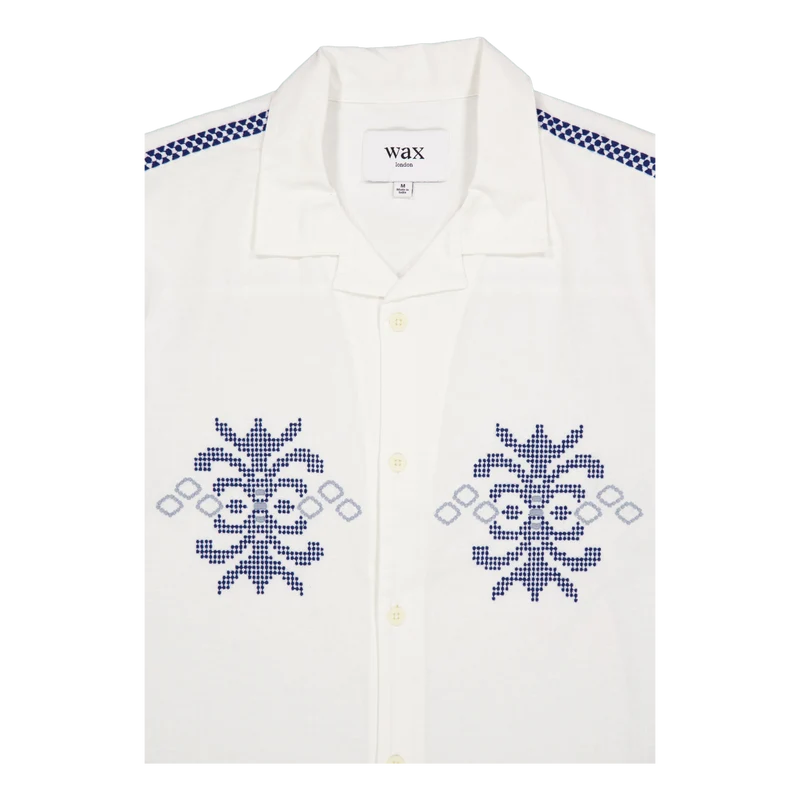 Didcot Ss Shirt Ecru / Blue