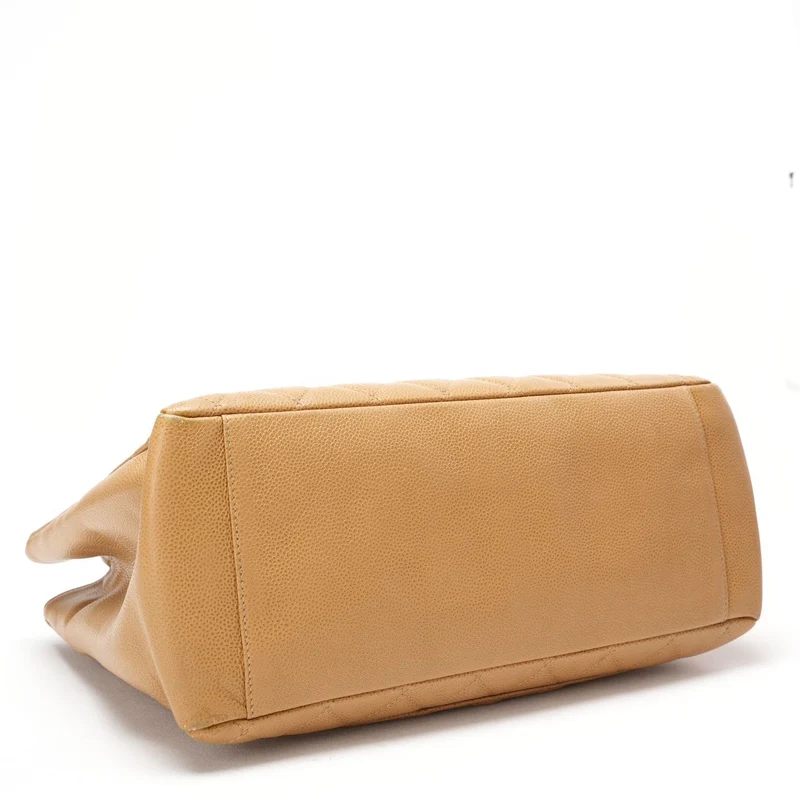 Chanel Vintage Beige Grand Shopping Tote GST Caviar 2003-2004