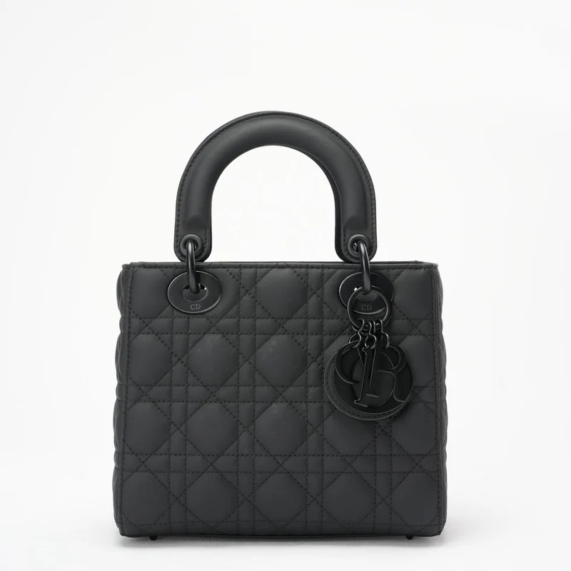 Christian Dior Mattschwarze kleine Lady Dior Tasche 2021