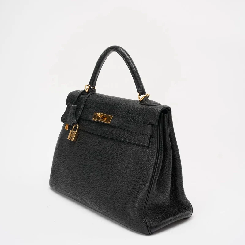 Hermes Black Kelly 32 Retourne Togo Leder 2011