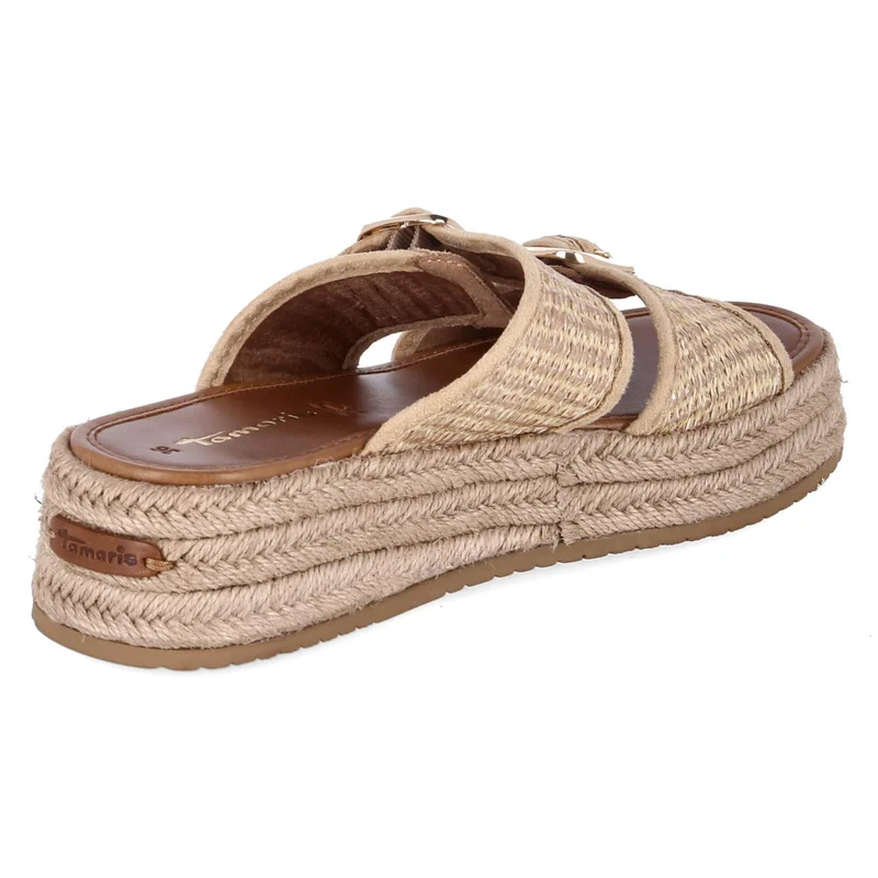 Espadrille-Pantoletten Beige