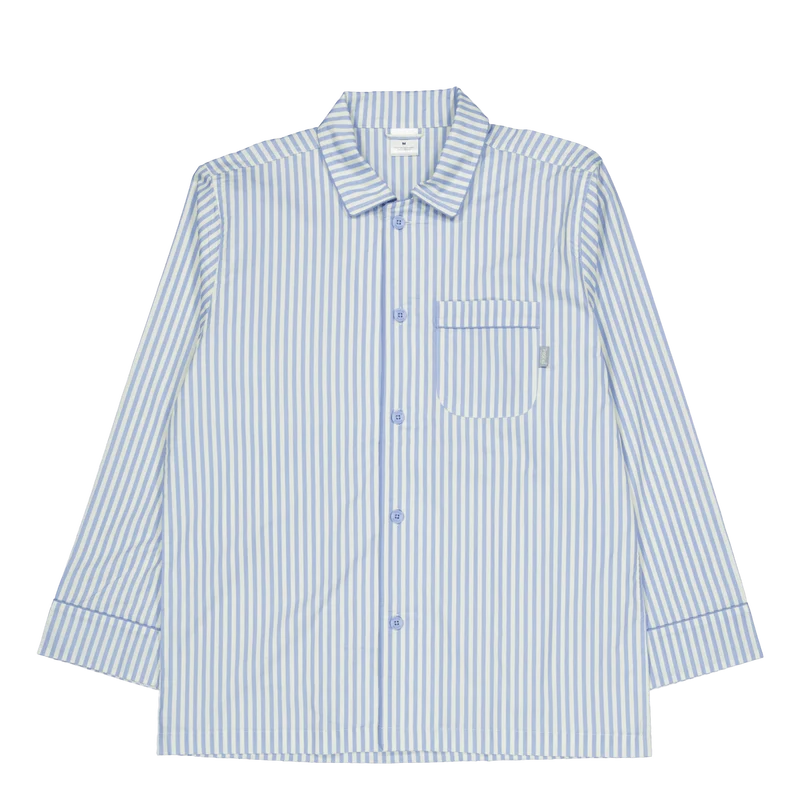 Ice Blue Striped Pyjama Shirt Blue