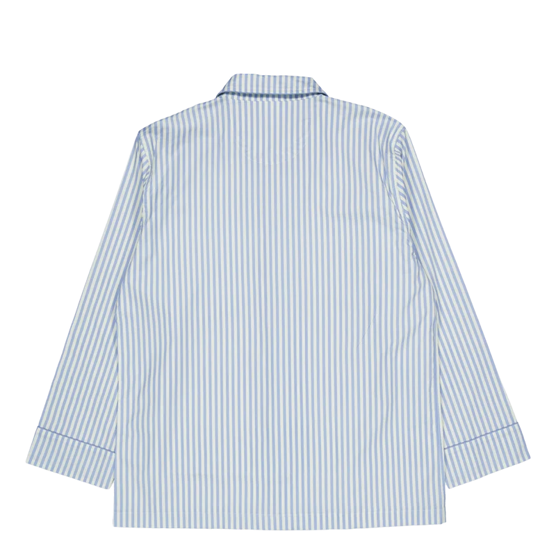 Ice Blue Striped Pyjama Shirt Blue