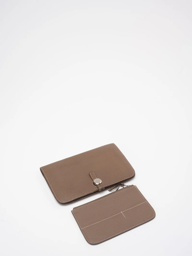 Hermès Hermes Dogon GM Togo Long Wallet Etoupe (Taupe)