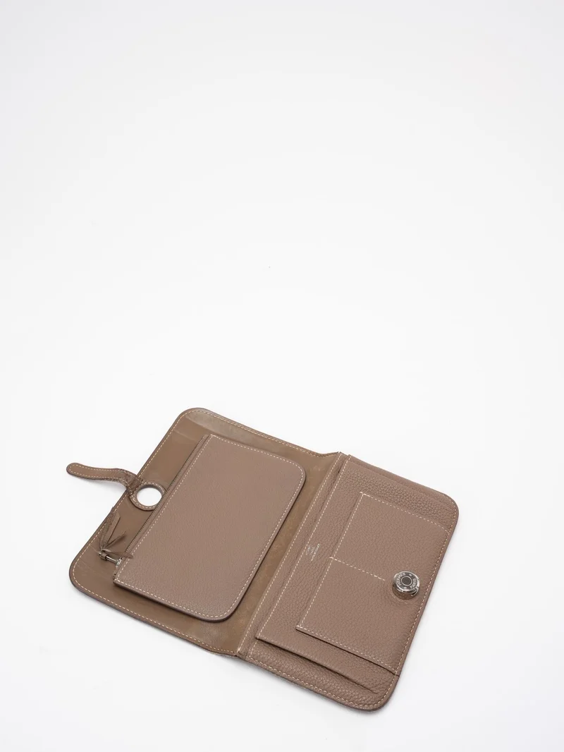 Hermès Hermes Dogon GM Togo Long Wallet Etoupe (Taupe)