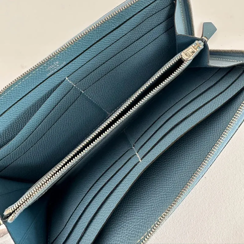 Hermes Lange Brieftasche Blue Jean Epsom Leder 2012