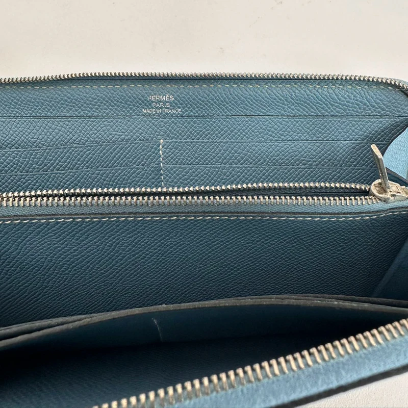 Hermes Lange Brieftasche Blue Jean Epsom Leder 2012