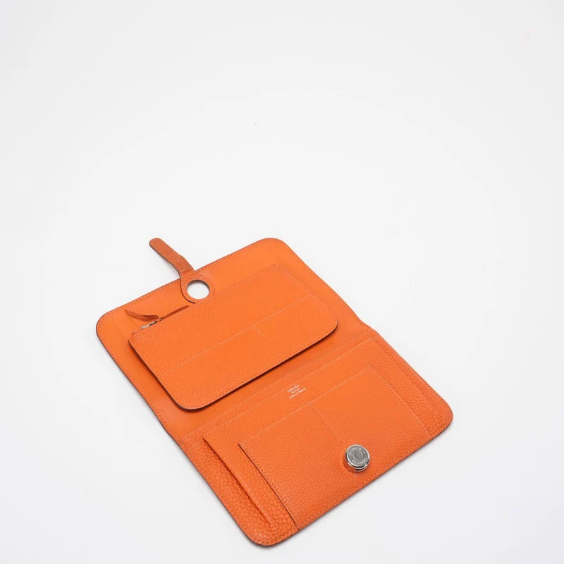Hermès Dogon GM Togo Lange Brieftasche Orange 2010