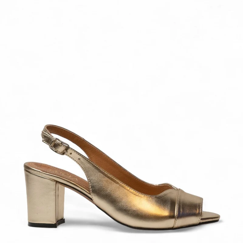 Women Gold Leather Sandal #3083
