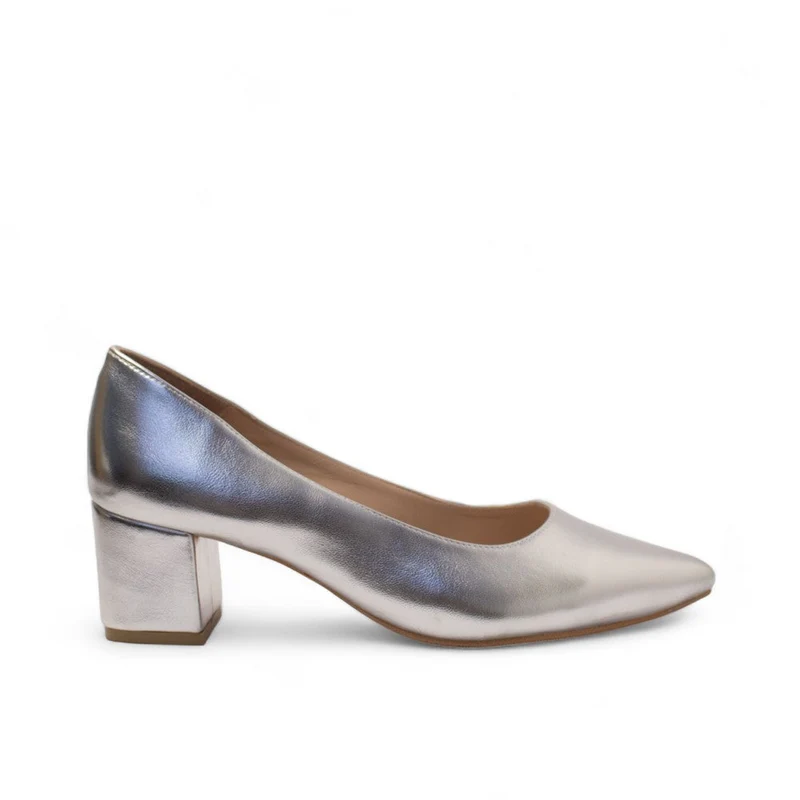 Women Silver Leather Shoes #2717