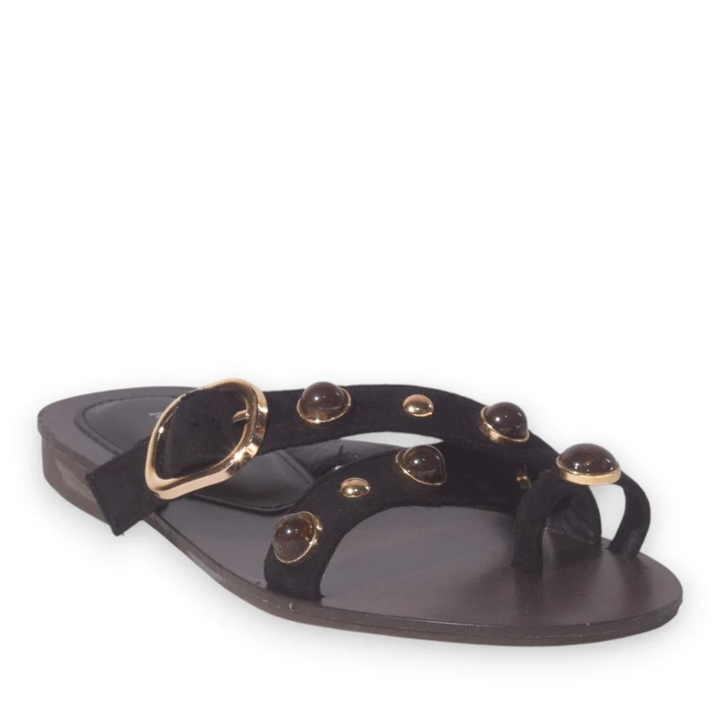 Europeon Union Women Black Chamois Slipper #5283