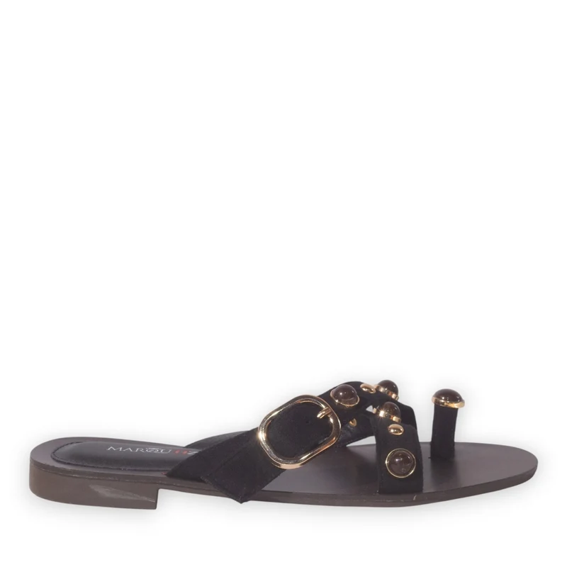 Europeon Union Women Black Chamois Slipper #5283