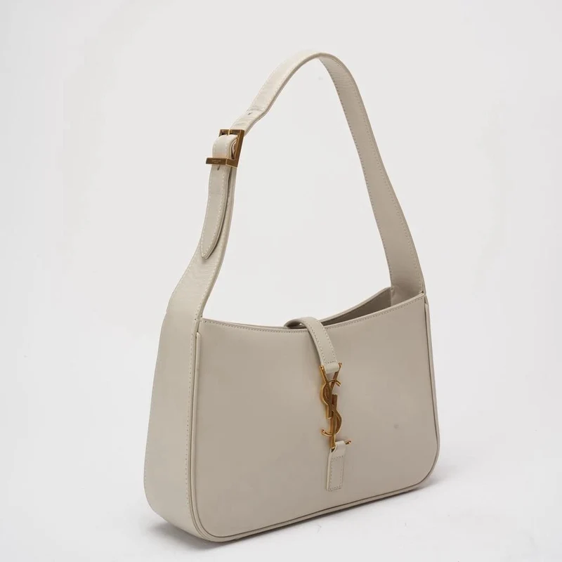 Saint Laurent Paris Le 5 bis 7 weiße Glattledertasche