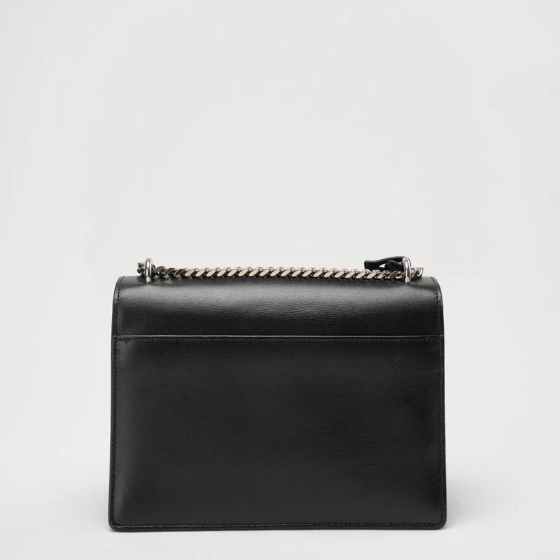 Saint Laurent Schwarzes Kalbsleder Mittleres Monogramm Sonnenuntergang