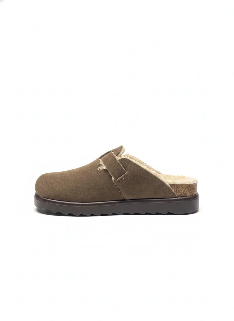 Zueco Plano Serraje vison/natural