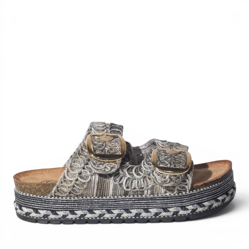 Europeon Union Women Black Cloth Slipper #5001