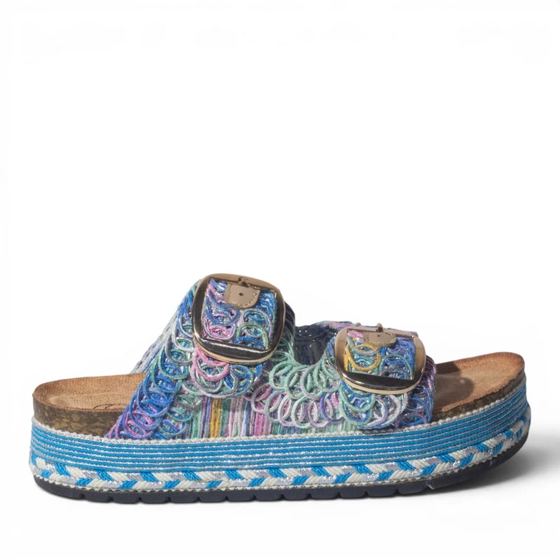 Europeon Union Women Blue Cloth Slipper #5000