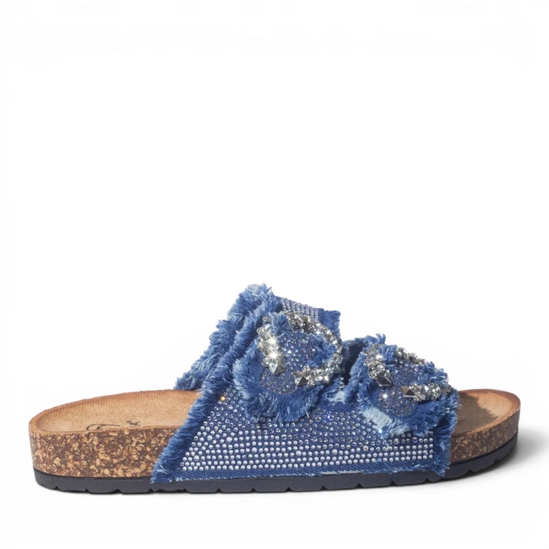 Europeon Union Women Navy Glitter Slipper #4996