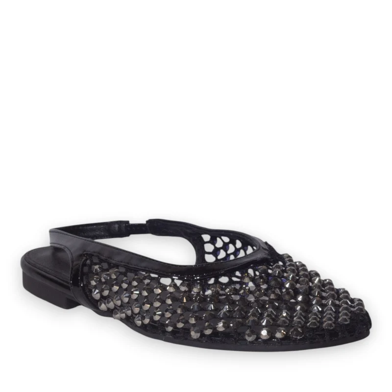 Europeon Union Women Black Glitter Mules #5277