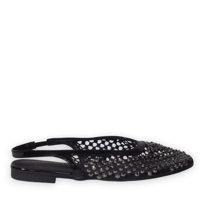Europeon Union Women Black Glitter Mules #5277
