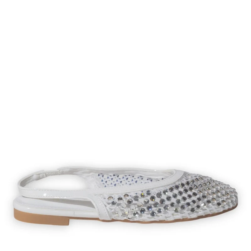 Europeon Union Women White Glitter Mules #5276