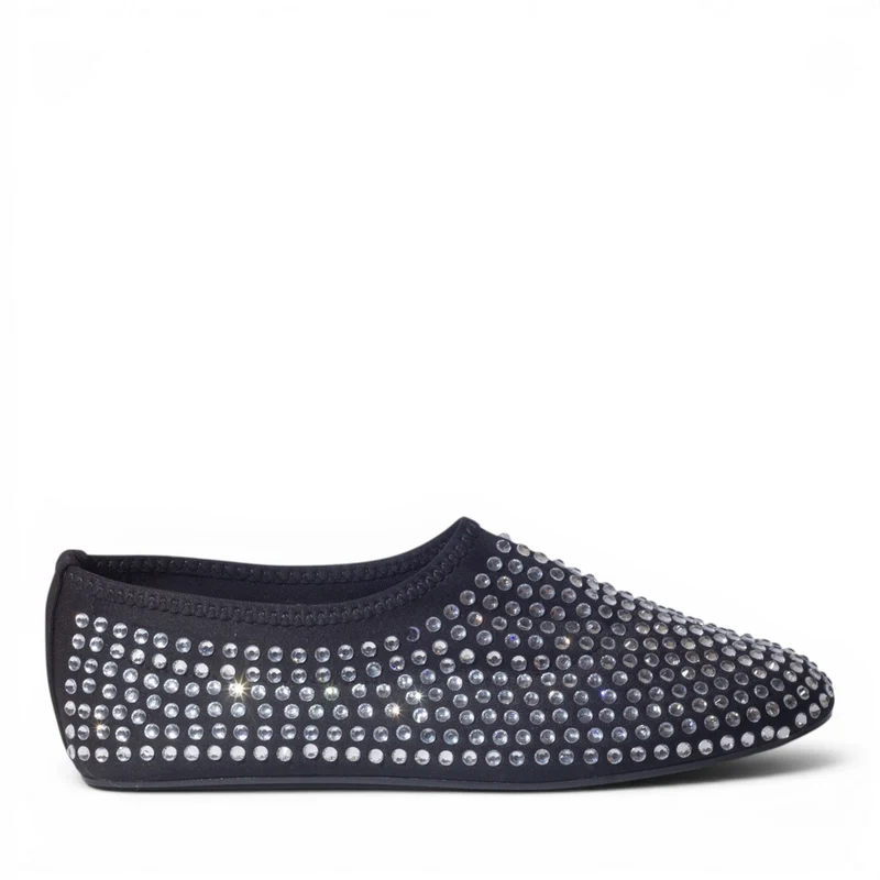 Europeon Union Women Black Glitter Ballerina #4976