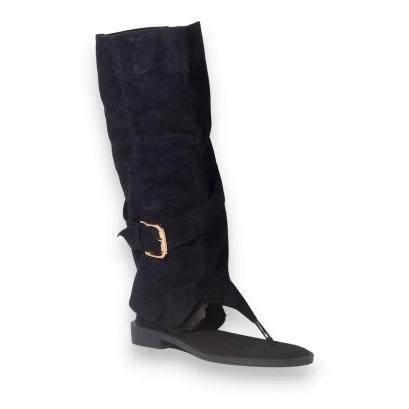 Europeon Union Women Black Chamois Sandal #5324