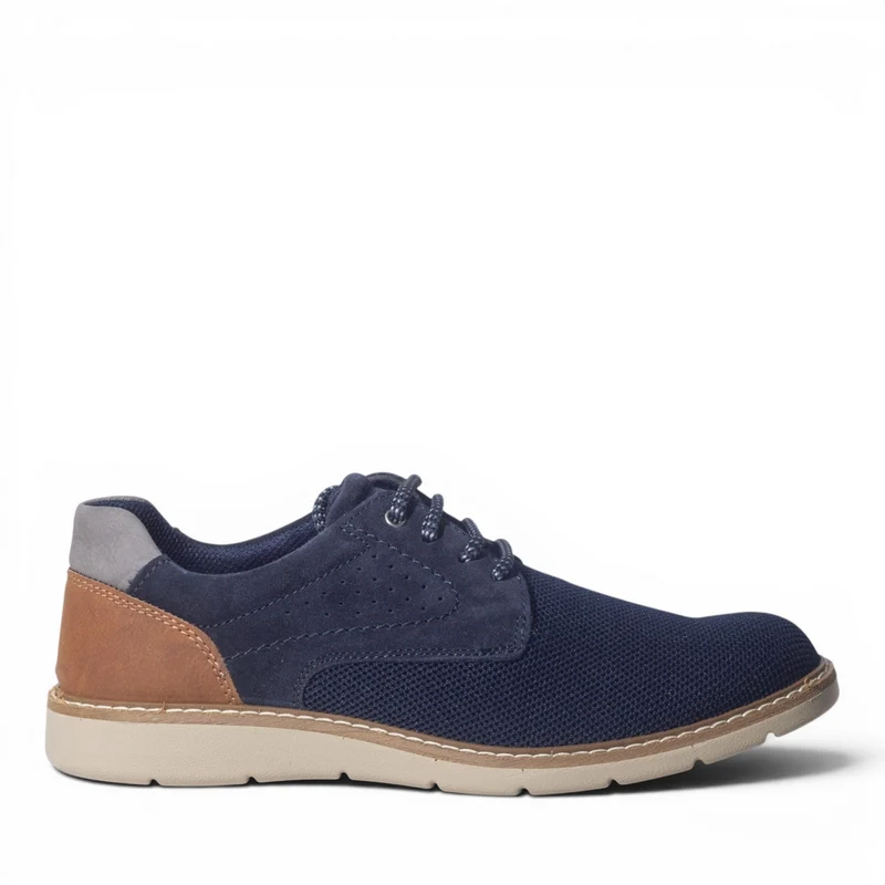 Italian Men Navy Cloth Shoes #5219