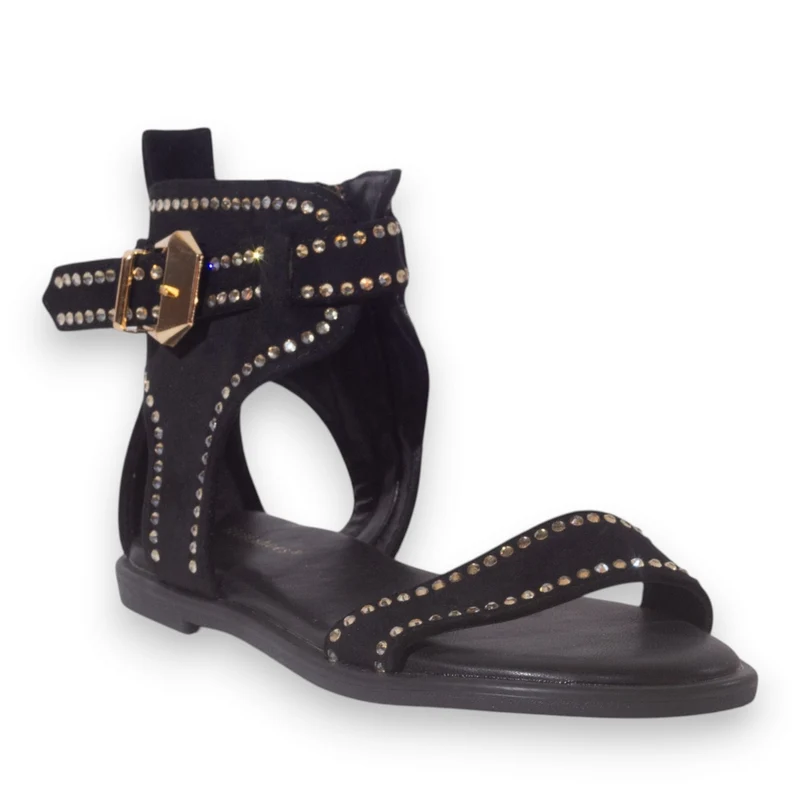 Europeon Union Women Black Chamois Sandal #5320