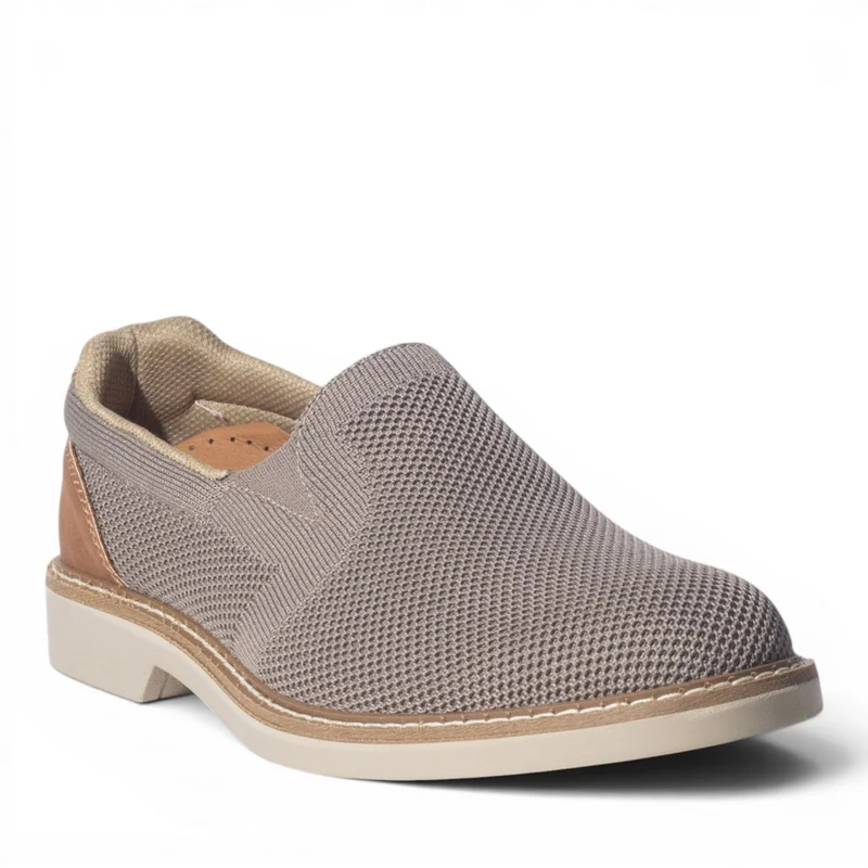 Italian Men Beige Cloth Shoes #5214